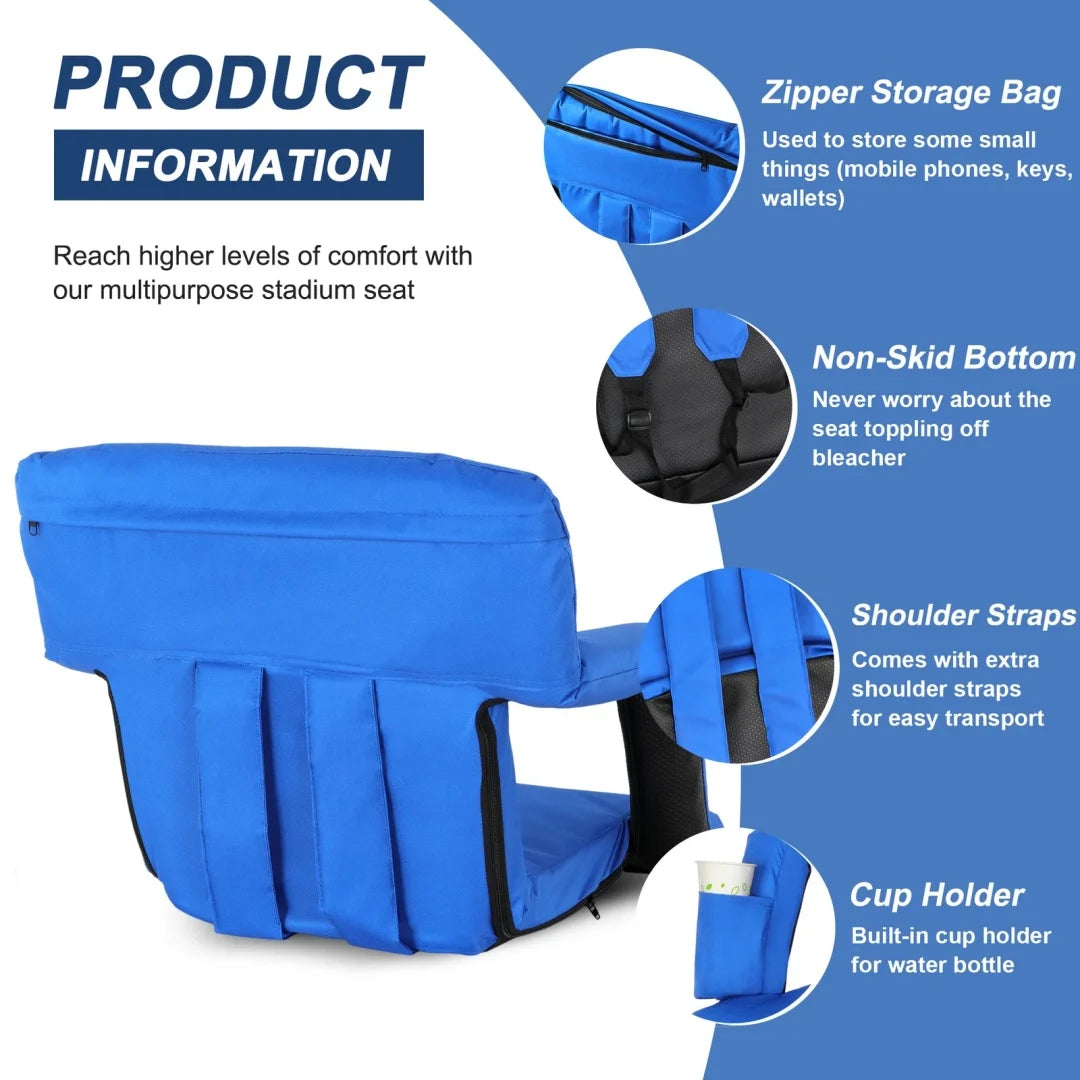 Wide Reclining Bleacher Seat