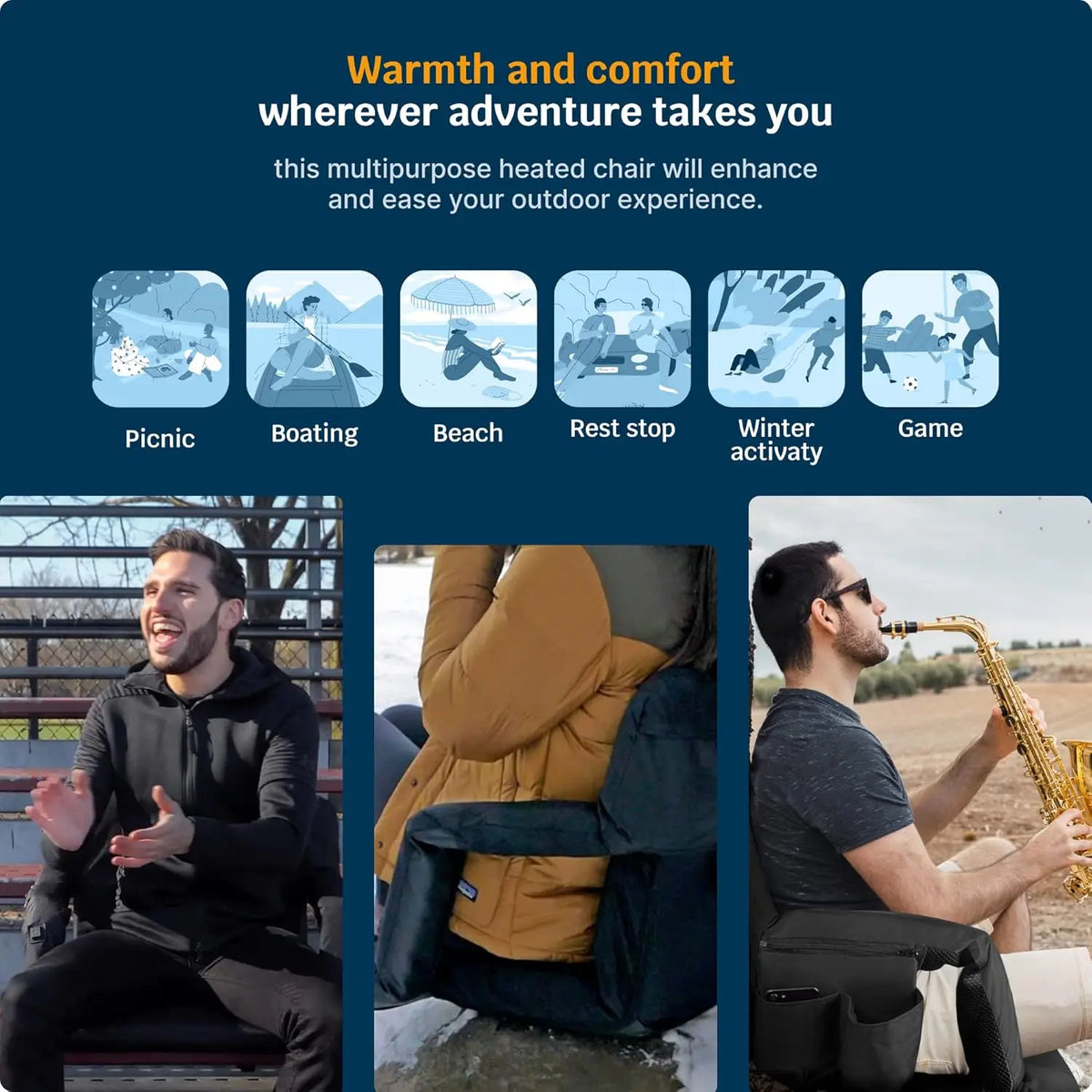 Heated Reclining Stadium Seat