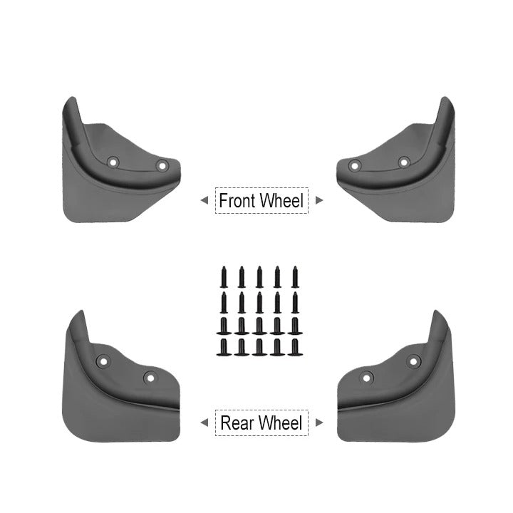 Model Y Juniper mud flaps set of 4 on white background