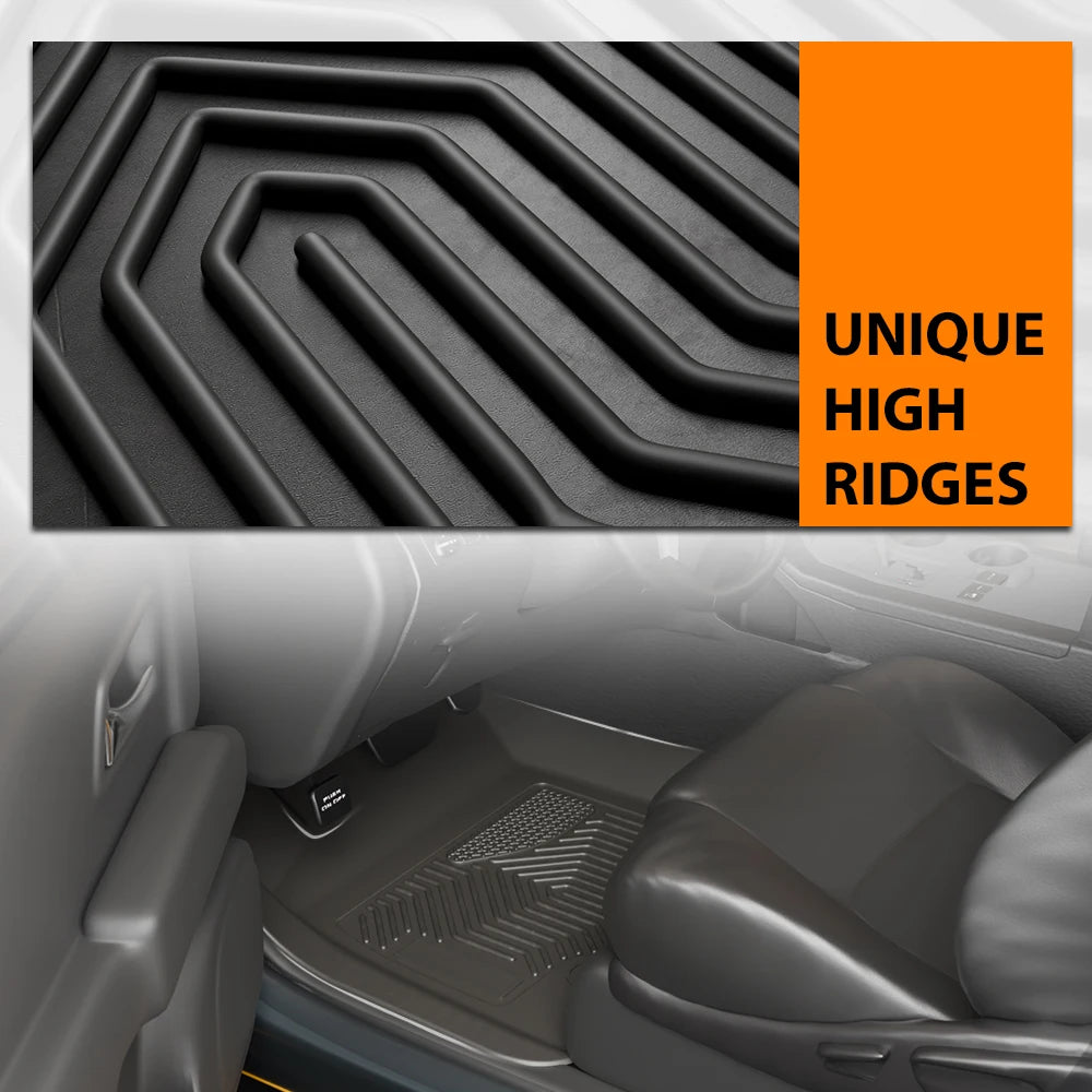 Raised-ridge floor liner installed in Model S 2015–2020