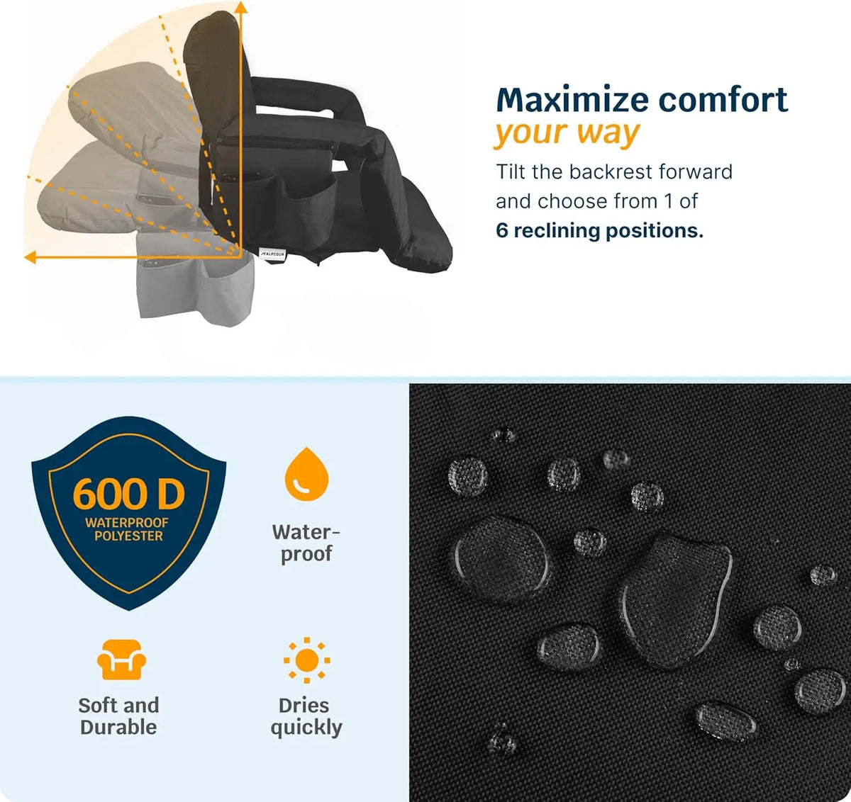 Heated Reclining Stadium Seat
