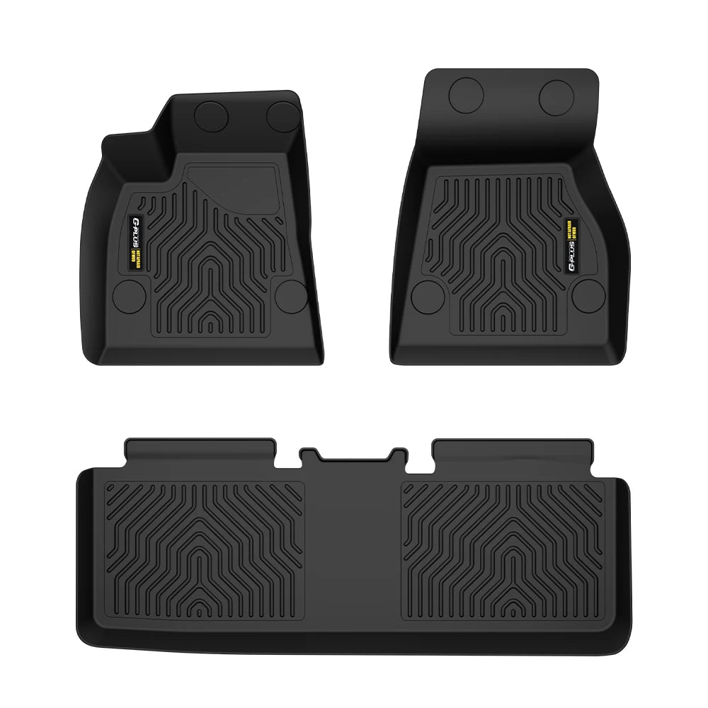 All-weather TPE floor liner set for Model S 2015–2020, front and rear