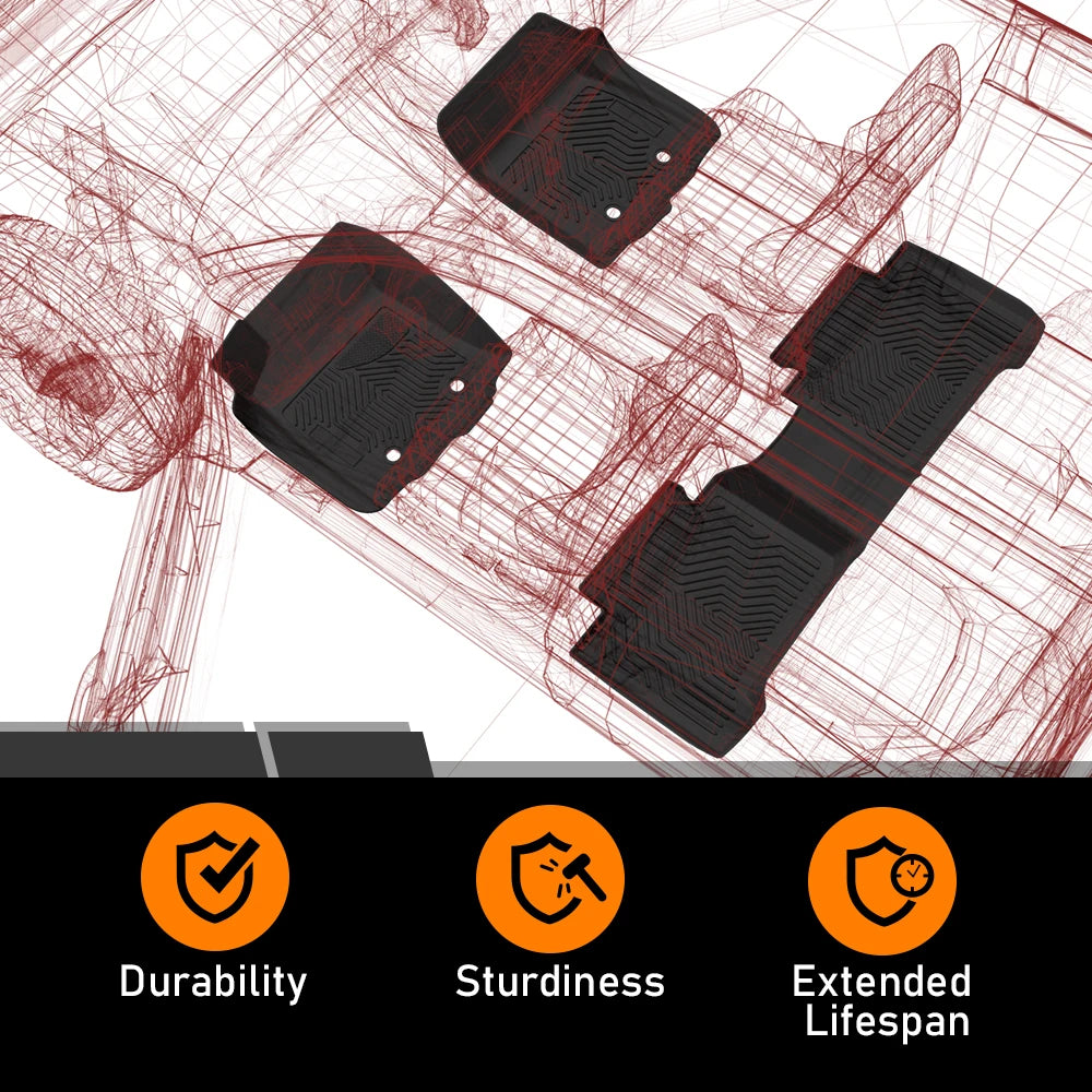 Custom-fit floor liner layout for Model S 2015–2020