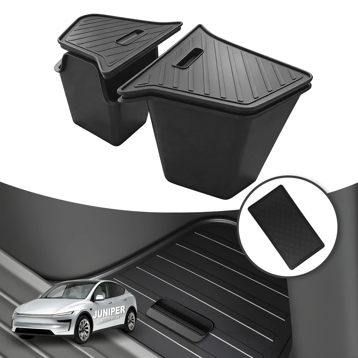 Trunk Side Storage Bins Set (3-Piece) for Model Y 2025–26