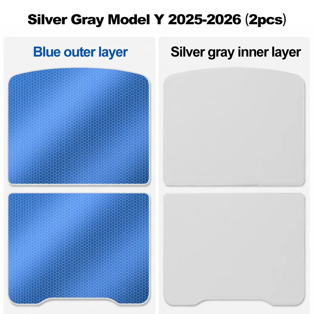 Glass Roof Sunshade Set for Model Y (2025+)