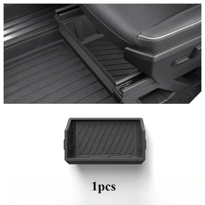 Under seat drawer storage box single piece
