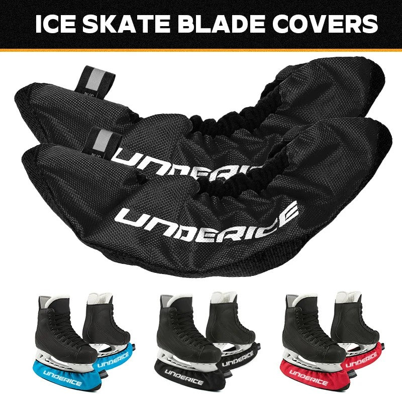 Black ice skate blade covers with padded interior